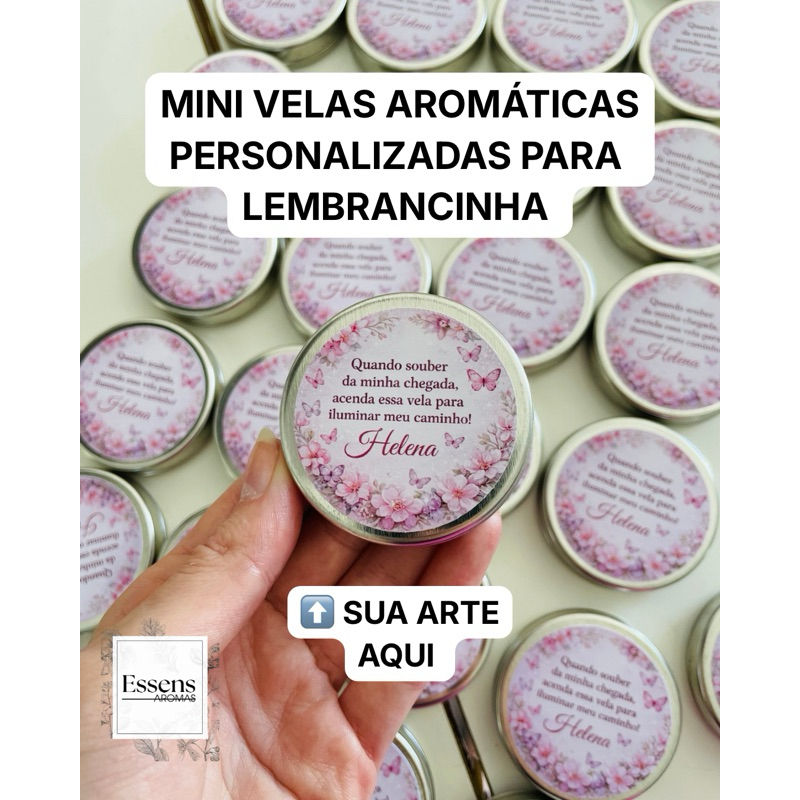 Kit 5 mini velas aromáticas | PERSONALIZADAS | LEMBRANCINHAS , CASAMENTOS, CHÁ DE BEBÊ, ANIVERSÁRIO, BATIZADO
