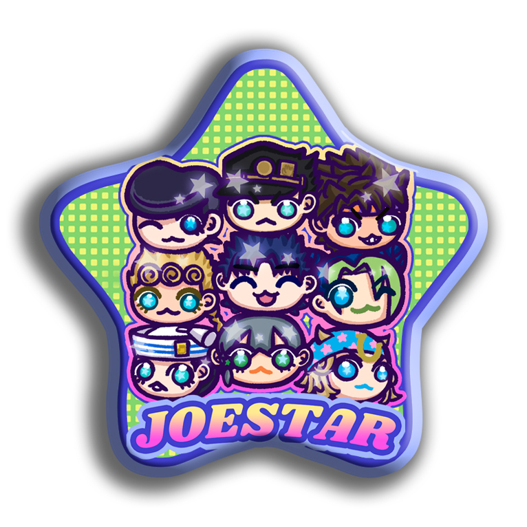 Botton JOJO Joestars Joseph, Jonathan, Jotaro, Josuke, Jolyne, Giorno, Jodio
