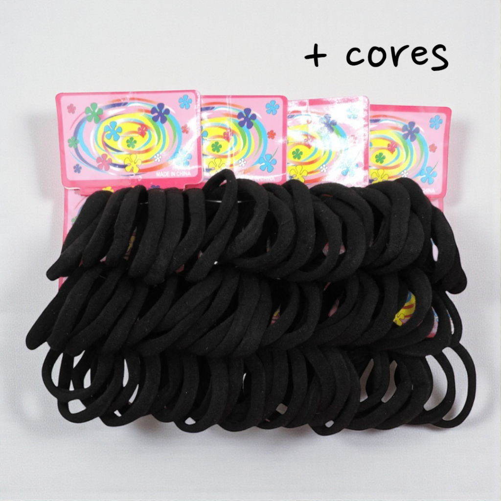 72 ou 144 elásticos para cabelo - escolha as cores xuxinha rabico scrunchie amarrador macio sem metal em Oferta na Shopee