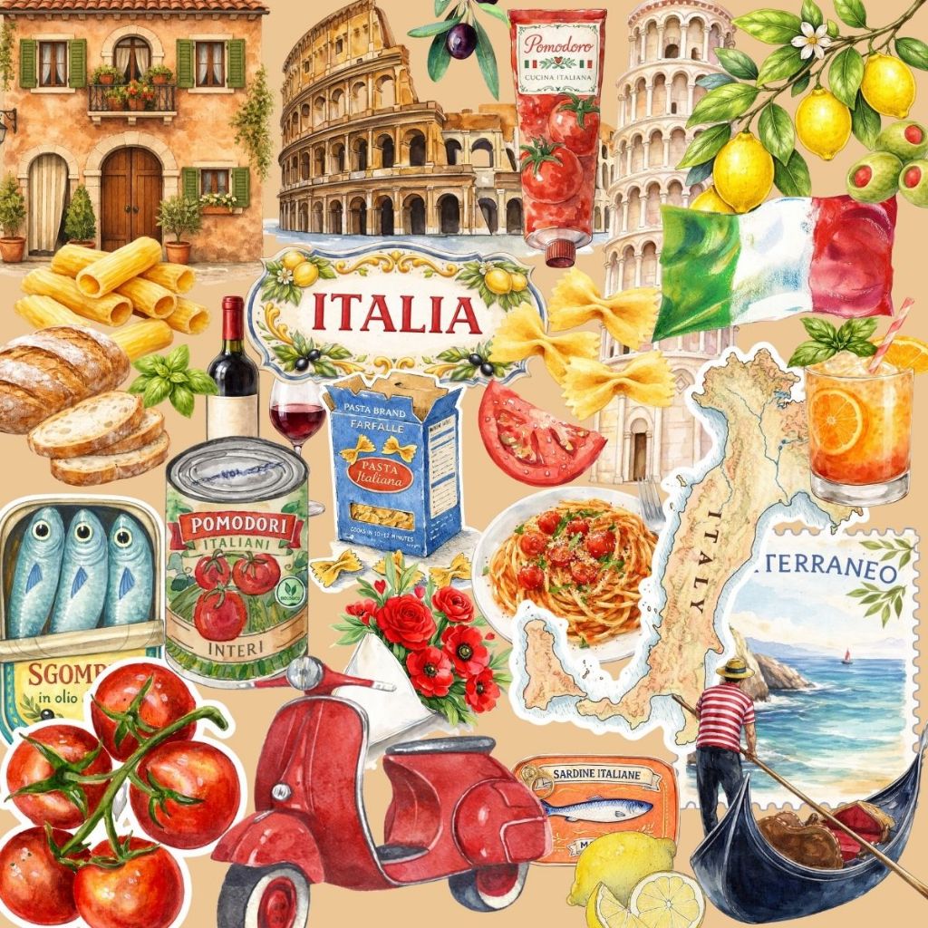35 Adesivos Itália Aesthetic Para Colagem e Personalização Scrapbook Journal Capinhas em Oferta na Shopee