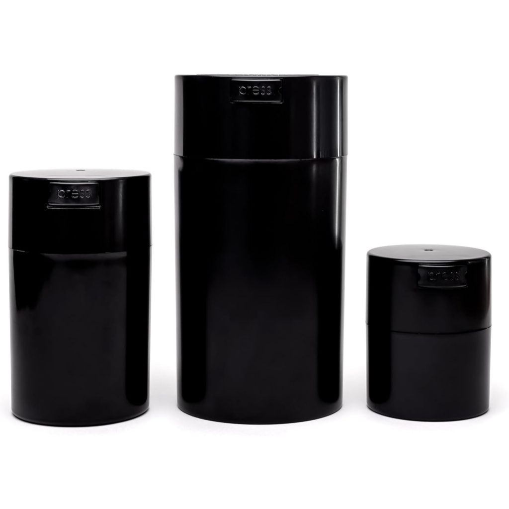 Pote Hermético Preto Válvula Vácuo Grow Cura Gosesh 300ml, 650ml, 1350ml e 2500ml