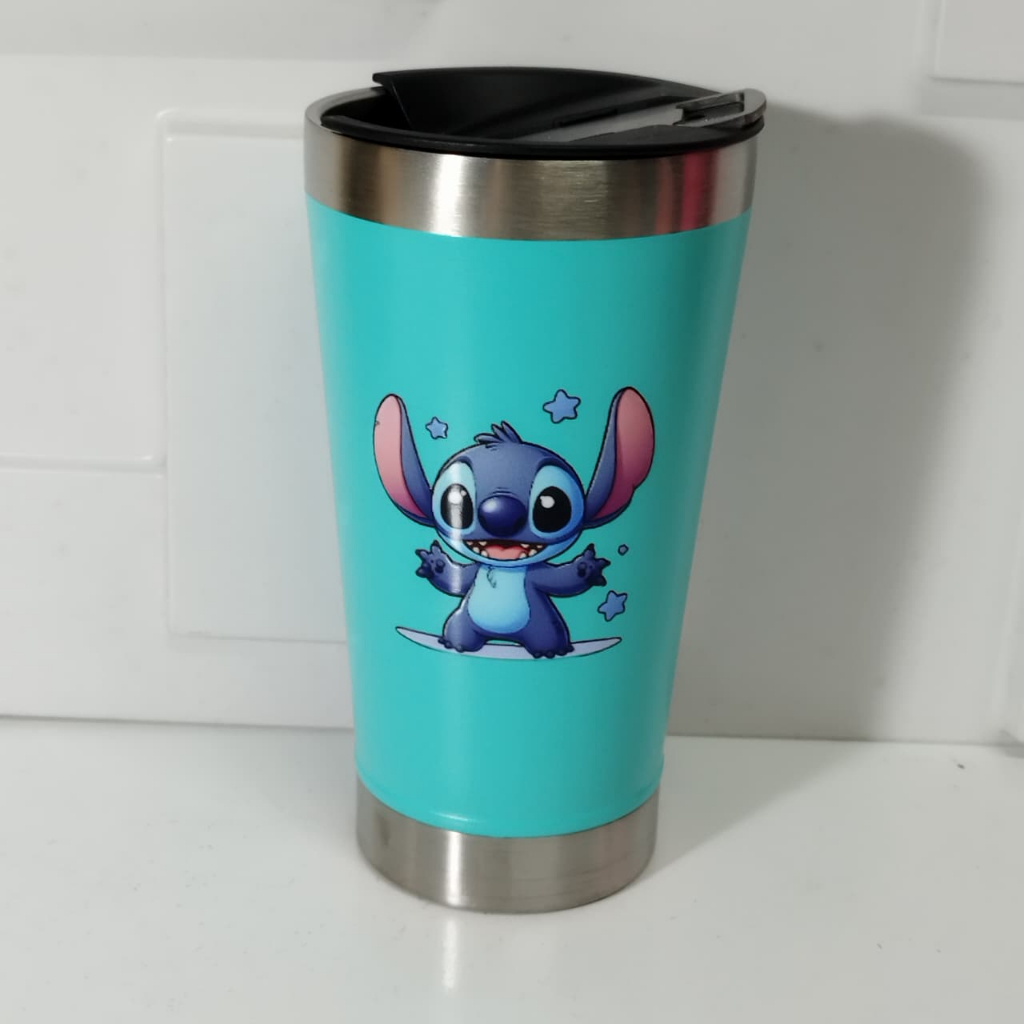 Copo Térmico Inox 500ml C/ Abridor - Personalizado stitch gravamos nome gratuitamente ACHADINHOS DA SHOPEE