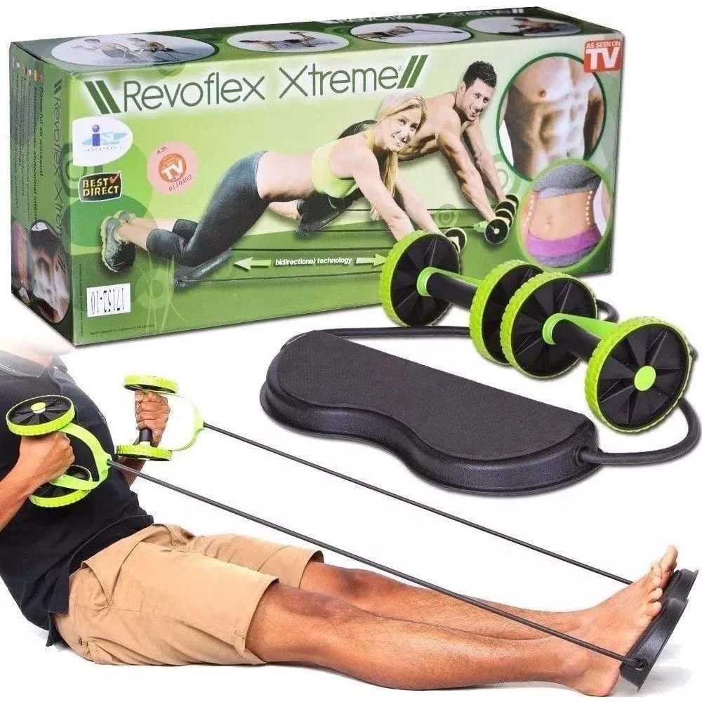 Aparelho de Ginástica Portátil Multifuncional Treino em Casa com Elástico de Resistência e Rodas
