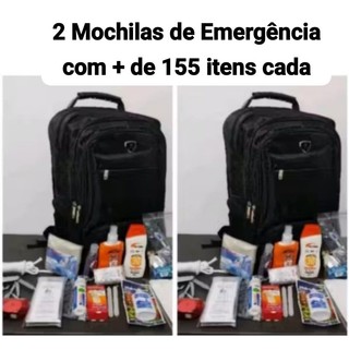 2 Mochilas de emergência com kit com + 165 itens