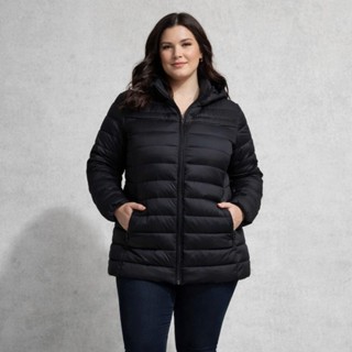 Jaqueta Puffer Bobojaco Feminina Plus Size Grande Impermeável Peluciada Capuz Removivel em Oferta na Shopee