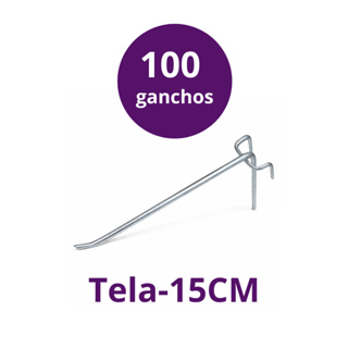 100 Ganchos Expositor Para Painel de Tela Aramado de 15 cm Zincado em Oferta na Shopee