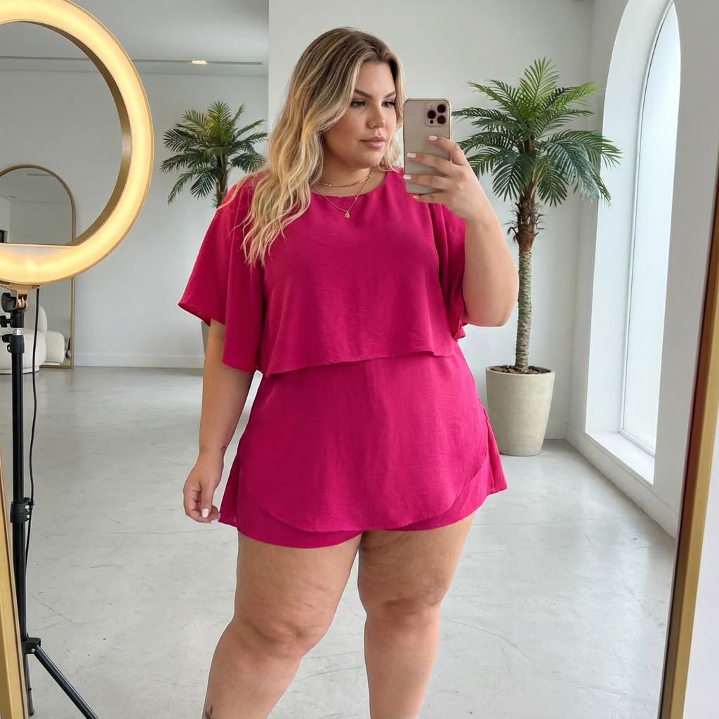 Detalhes do Macaquinho Plus Size Manga Morcego Camadas Feminino Duna Verão Com Ziper Nas Costas Festa Luxo Casual Carnaval Dia a Dia