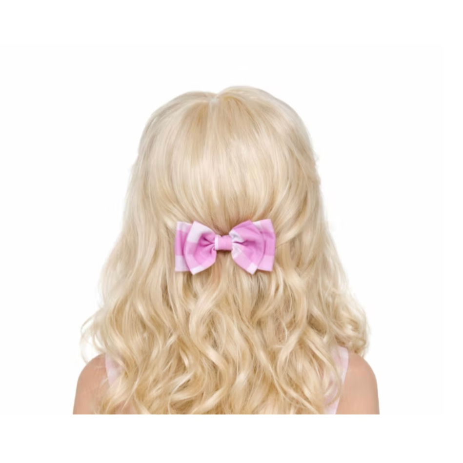 Peruca Fantasia da Barbie Cabelo Cosplay Feminino Menina Festa Carnaval Com Laço
