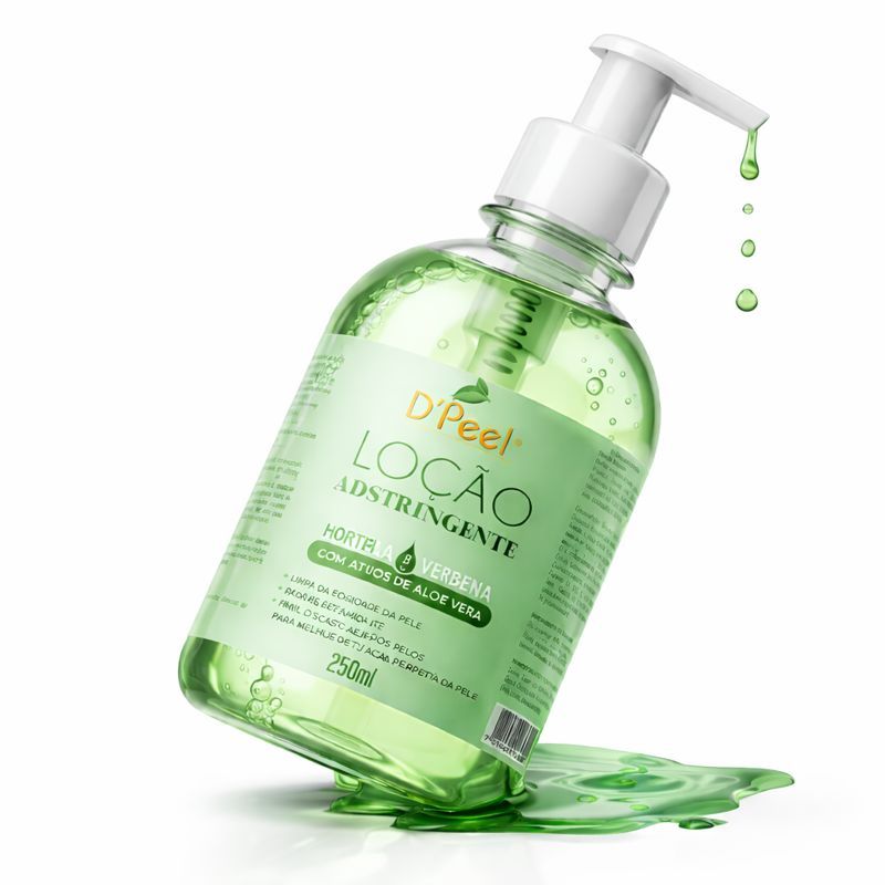 Dpeel Loção Adstringente Pré Depilatório Hortelã 250ml Agua de Limpeza Pré Depilação D'peel