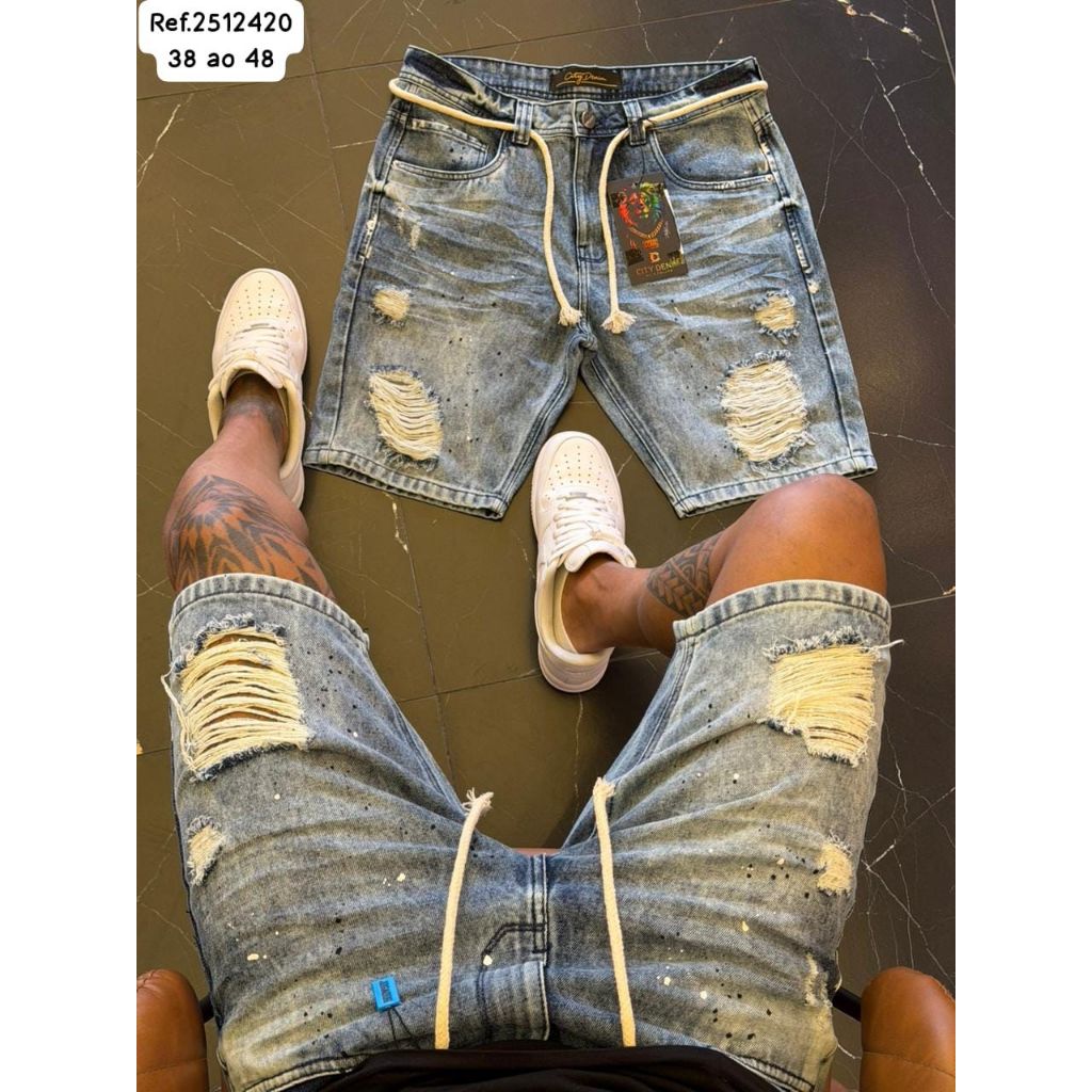 Bermuda Masculina Jeans Curta Estilo Jogador Original 100% Algodao Pigmentada e Com Muito Estilo em Oferta na Shopee