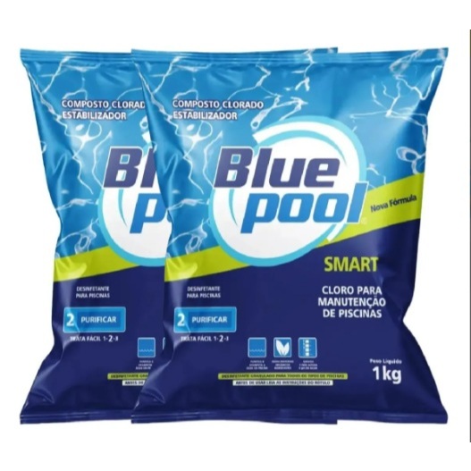 Kit 2 Cloros Multiação 1kg Smart Bluepool Para Piscinas em Oferta na Shopee