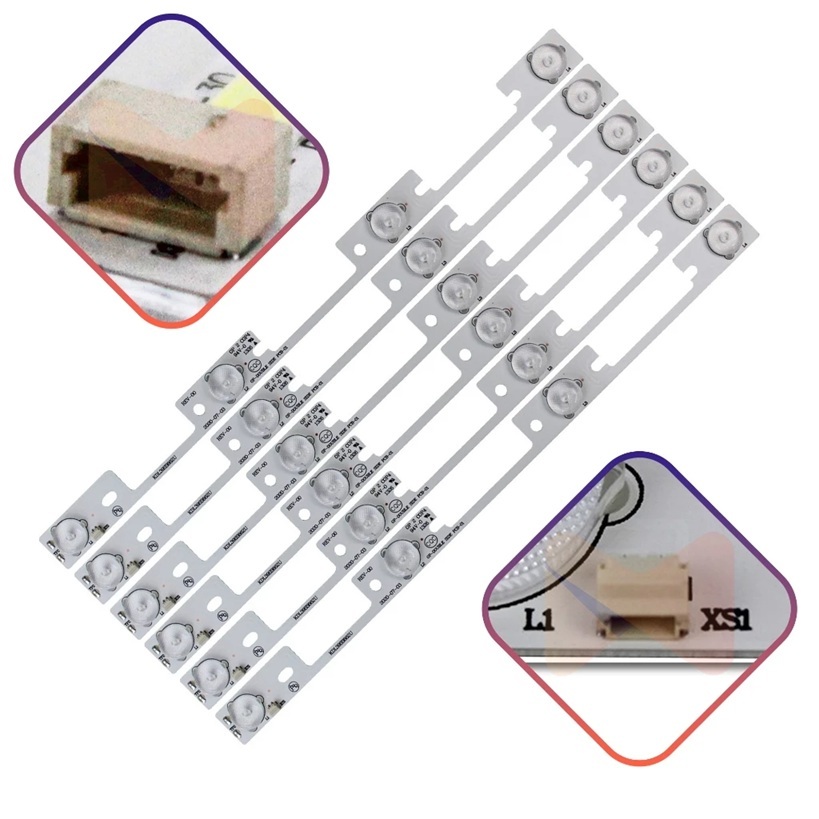 40L2400 40L5400 Dl3944 Dl4045 Kit 6 Barras 4 Leds em Alumínio