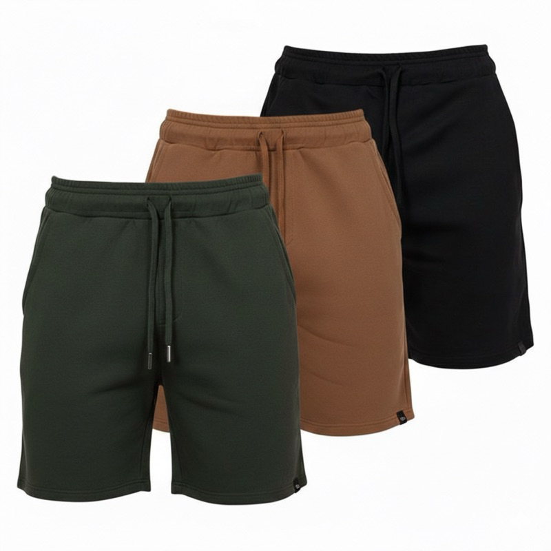 Kit 3 Bermuda Moletom shorts Masculino Lisa Academia Treino/casual. em Oferta na Shopee