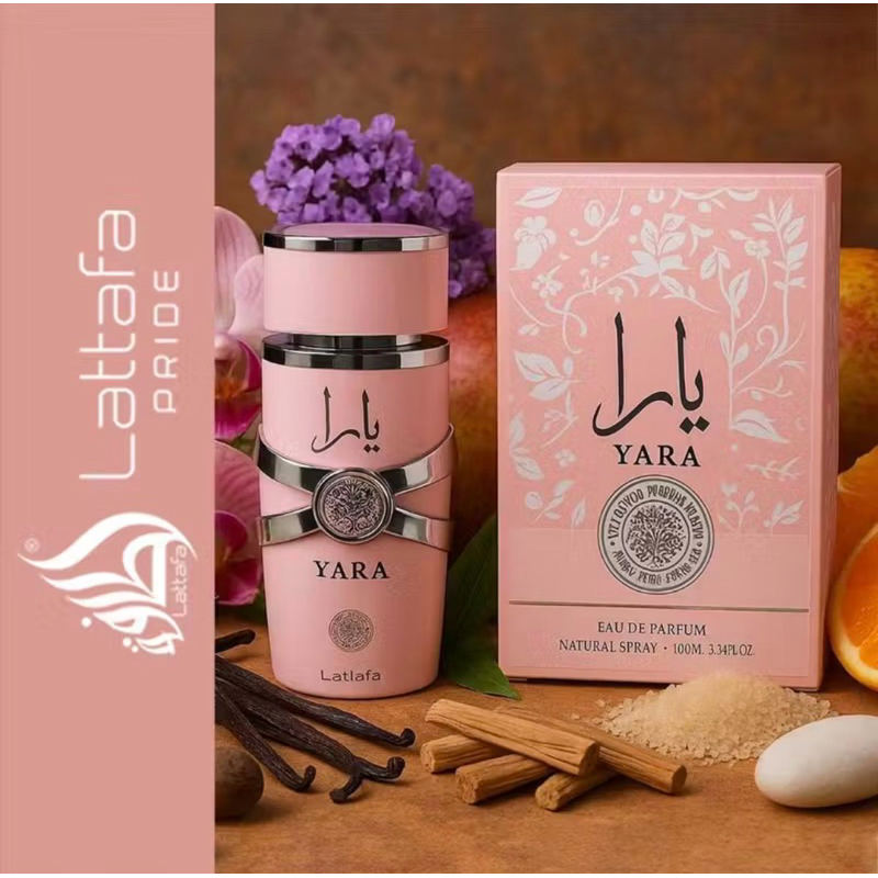 Yara Lattafa 100ml Perfume Árabe Feminino Original Importado Doce Cremoso Alta Fixação