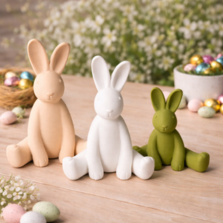 Coelho Decorativo de Páscoa Sentado em Impressão 3D Sustentável – 3 Tamanhos Exclusivos | Presente em Oferta na Shopee