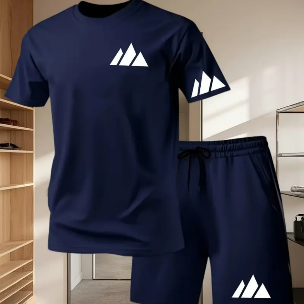 Conjunto Kit Masculino Camiseta Short Tectel Estiloso Camisa Algodão Três Listras em Oferta na Shopee