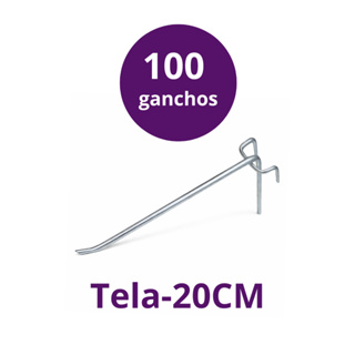 100 Ganchos Expositor Para Painel de Tela Aramado de 20 cm Zincado em Oferta na Shopee