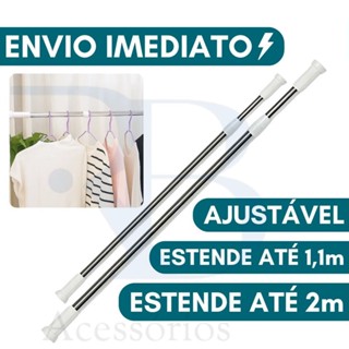 Varão Retrátil Extensível Inox Cortina Pia de Cozinha, Cortina Box Banheiro, Cortina de Porta em Oferta na Shopee