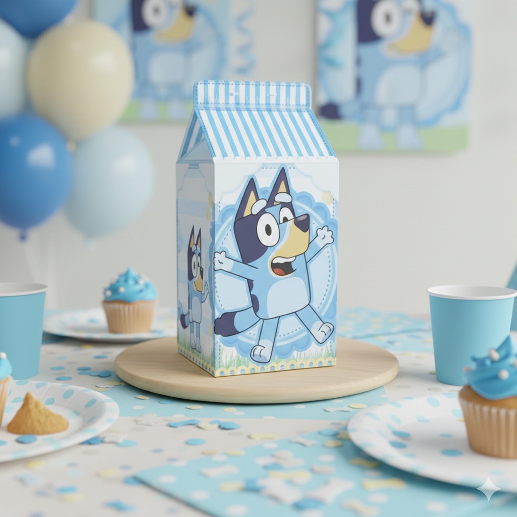 Caixinha Milk Tema BLUEY Festa Infantil  Lembrança Para Festa - Pronta Entrega