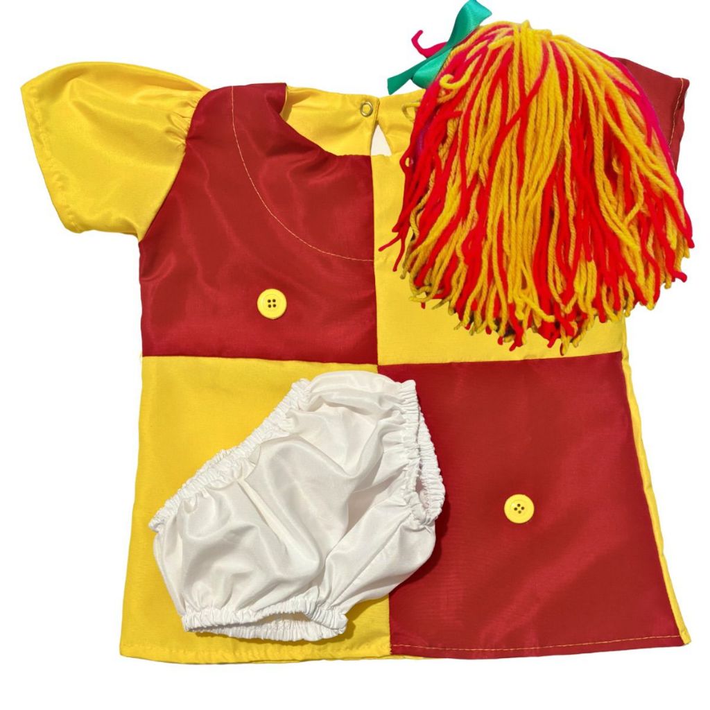Vestido Emília Temático Blogueirinha Mesversário Bunda Rica + Tiara Peruca