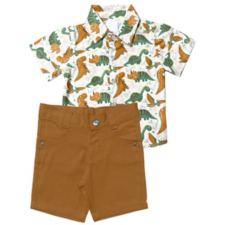 Roupa Dinossauro Festa Aniversário Menino 2 Anos Conjunto Social Casamento em Oferta na Shopee