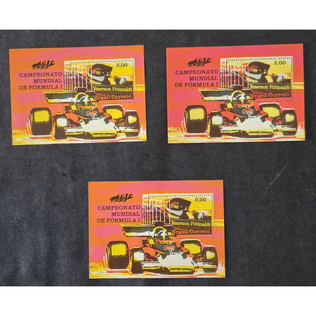 Bloco B-33 - Emerson Fittipaldi - Campeão Mundial - selo dos correios - filatelia.