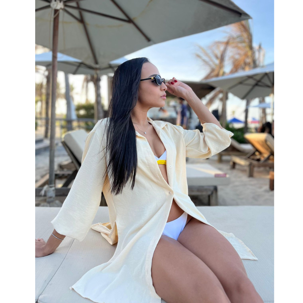 chamise saida de praia feminino camisâo manga longa verão