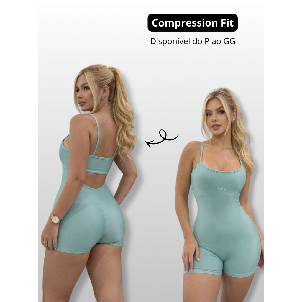 Macaquinho Feminino Academia Fitness Tecido Super Premium Poliamida Academia Macacão Crossfit