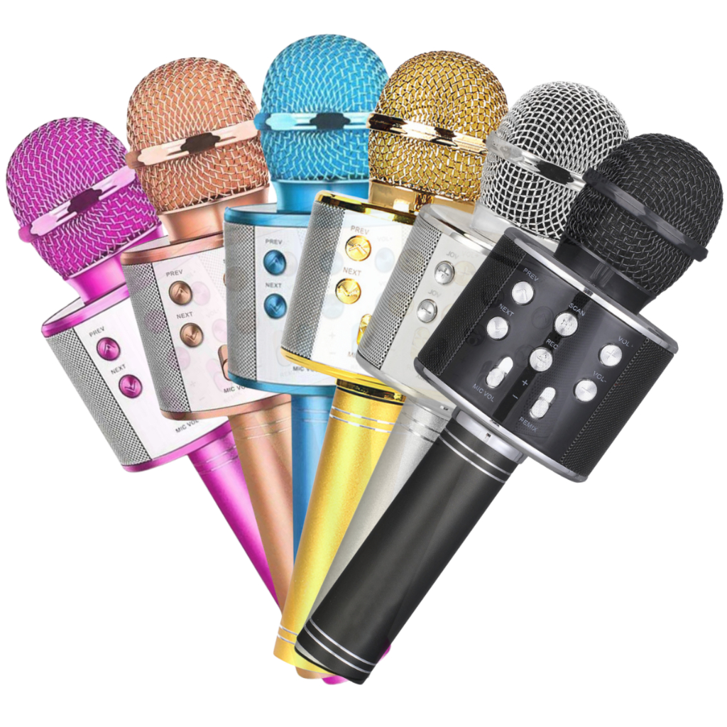 Microfone Karaoke Infantil de Brinquedo sem fio Bluetooth WS-858 em Oferta na Shopee