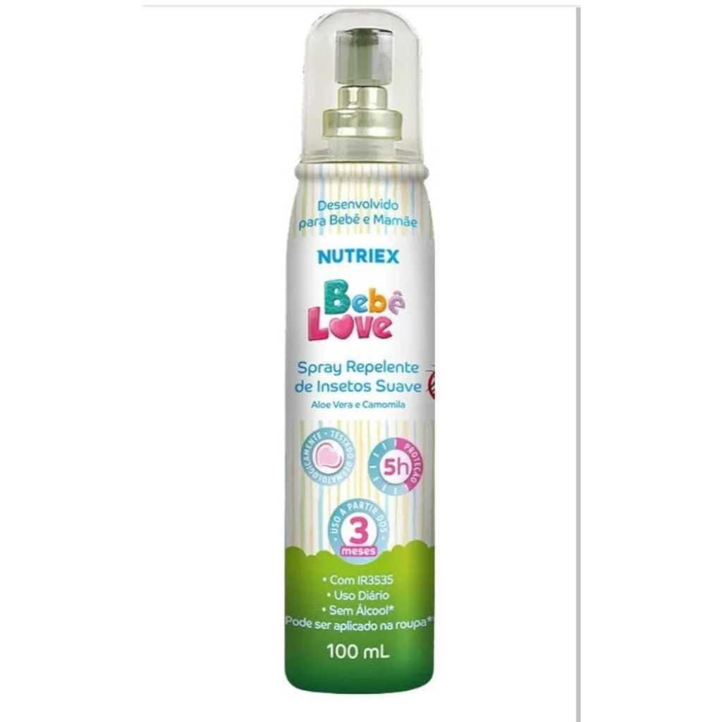 Spray Repelente de insetos suave Aloe Vera e camomila para Bebê e Mamãe 100ml Nutriex