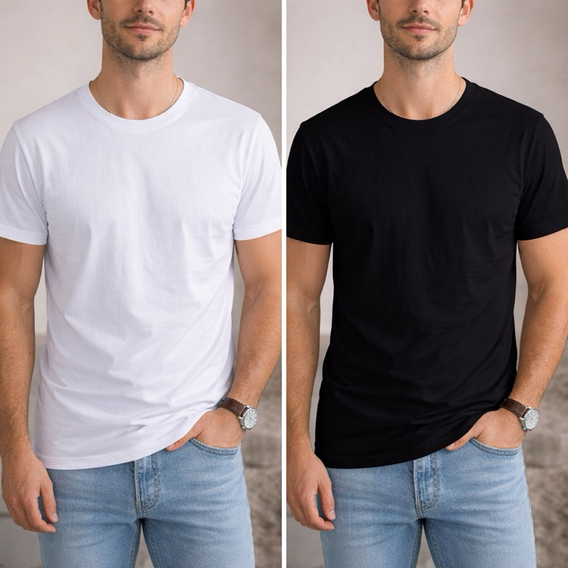 Camisa Básica Masculina Peruana 40.1 Slim Luxo Camiseta Algodão Elastano Macia Alta Qualidade