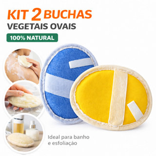 Kit 2 unid Bucha Vegetal Oval Premium  IMEDIATO – Esfoliante Natural em Oferta na Shopee