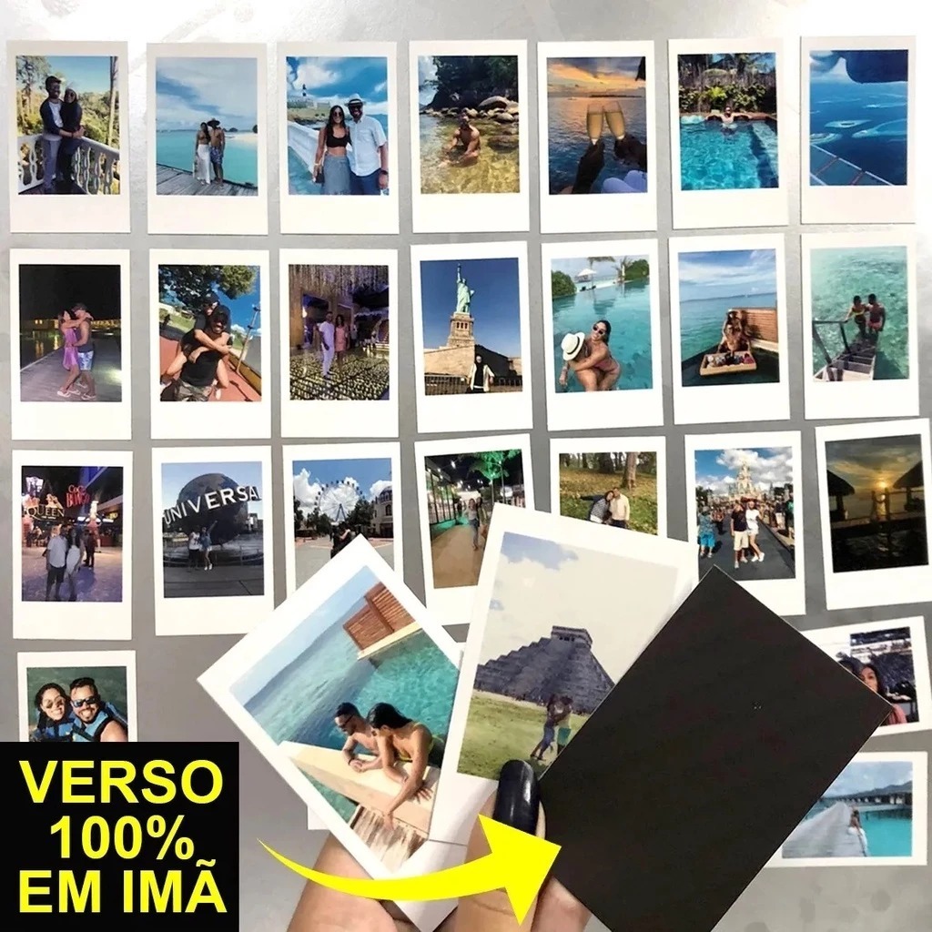 Polaroide com foto ima de geladeira - 8,5 x 5,5cm (10 unidades)