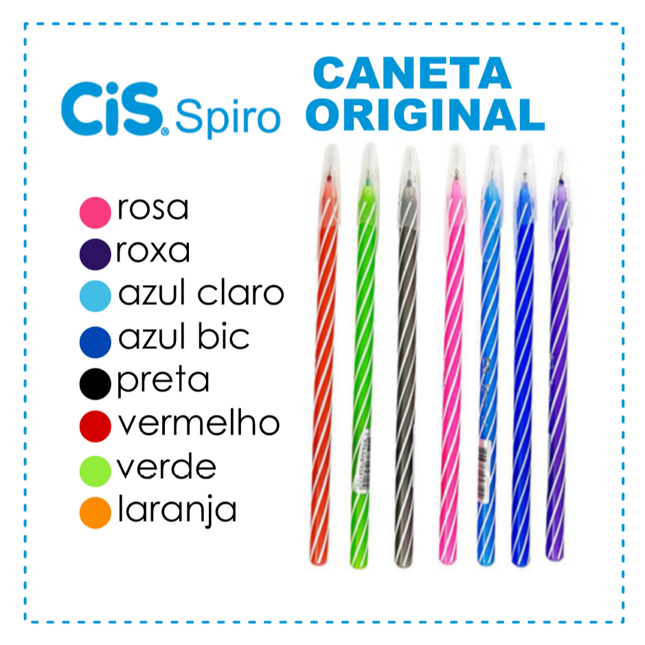 Caneta Esferográfica CIS Spiro Com 3, 4 e 6 Unidade em Oferta na Shopee