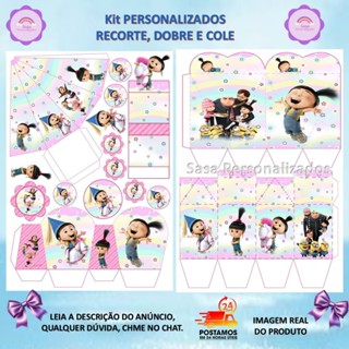 TEMA AGNES (MEU MALVADO FAVORITO) LEMBRANCINHA COM 80/200 ITENS - COM OU SEM NOME ENVIO RÁPIDO em Oferta na Shopee