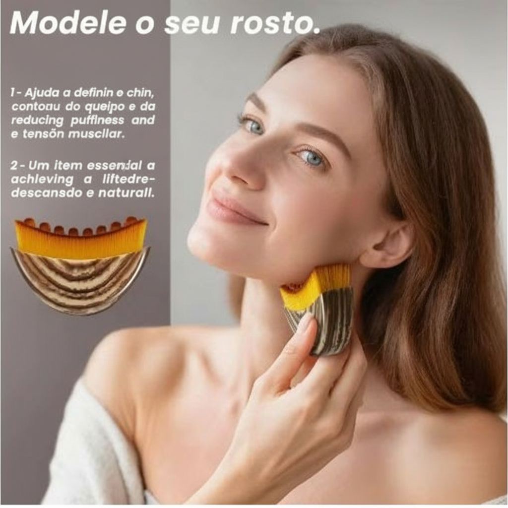 Escova De Massagem Facial De Drenagem Linfática de Rosto , Ferramenta  Macia Para Contorno E Mandíbula