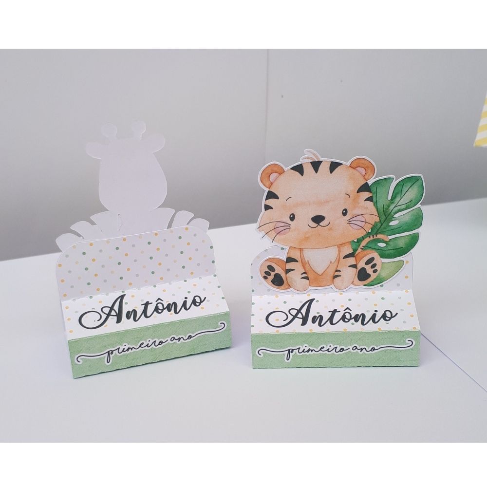 Enviado em 24hs - Porta bis duplo, safari aquarelado, lembrancinhas personalizadas, aniversario, festa infantil
