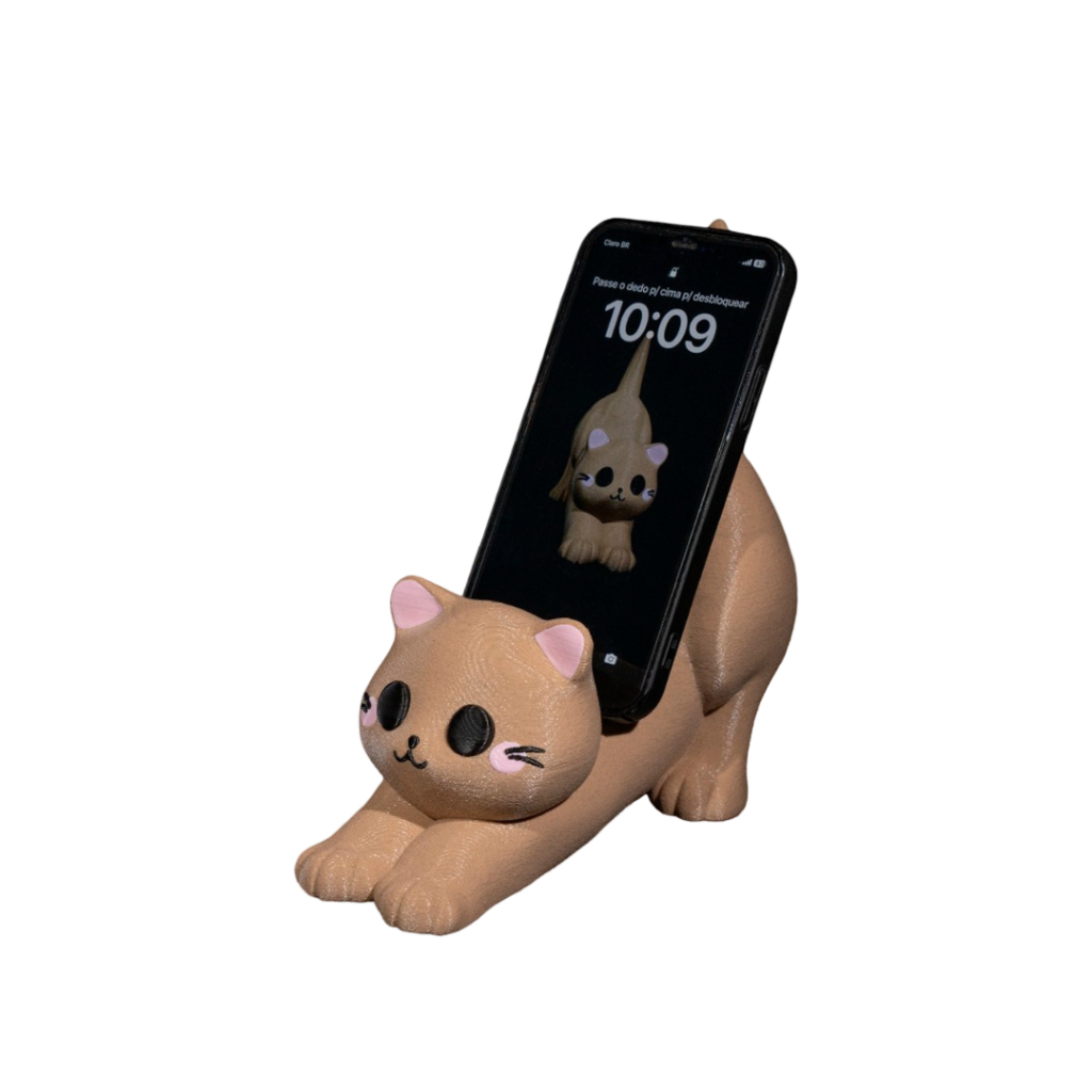 Suporte de Controle Gamer e Celular Gatinho - Organizador de Mesa para Console Videogame Xbox PS3 PS4 PS5 iPhone