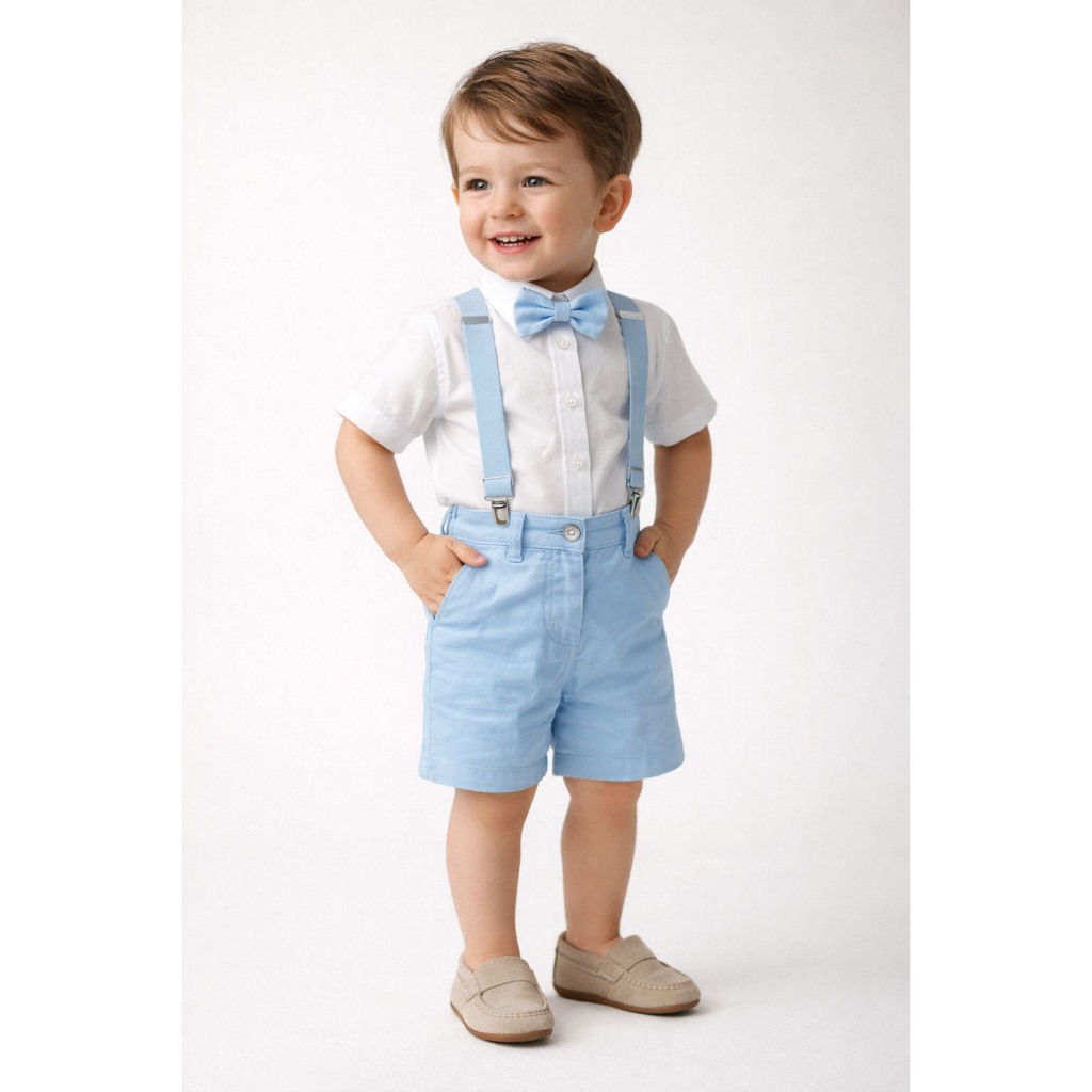 Conjunto Social Pagem Infantil Casamento Aniversário Batizado Formatura Menino Suspénsório e Gravata