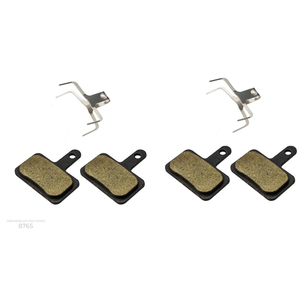 2 UNIDADES Pastilha freio disco GTA resina retangular tipo SHIMANO p/freio modelo 8765, 8766, 10922