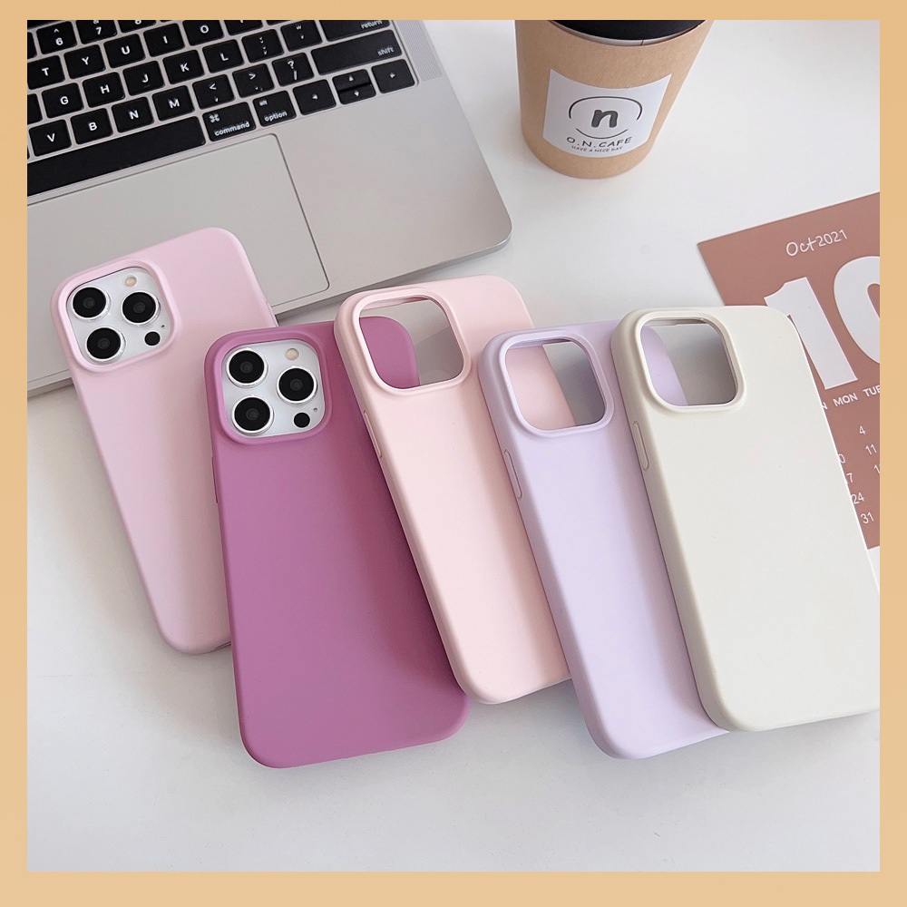 Capa de Silicone Aveludada Premium para iPhone 11 12 13 14 15 16 17 Case Macio Antideslizante