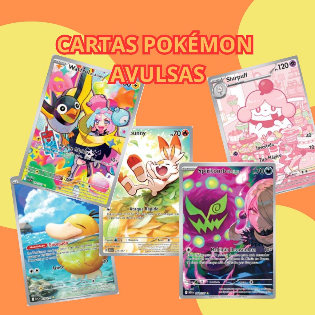 Carta Pokémon TCG Original – Rara ⭐ | Dupla Rara ⭐⭐ | Especial | Full Art – Escolha a Sua em Oferta na Shopee