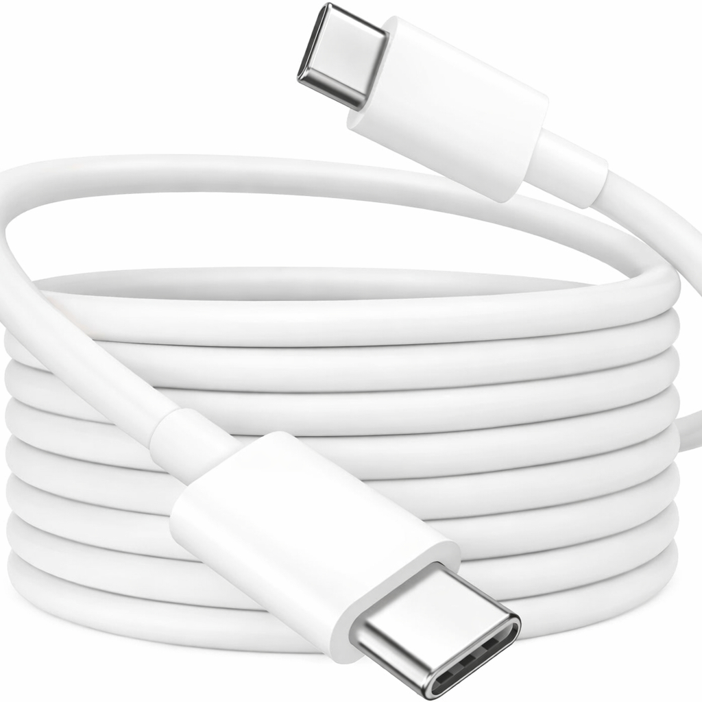 Cabo 2 metros 60w branco de borracha reforçada de carregamento rapido compativel Samsung Motorola Xiaomi MacBook