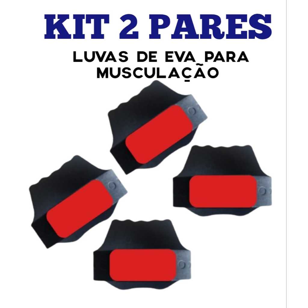 kit de 2 pares de EVA vermelha, para musculação/Academia/Protetor palmar.