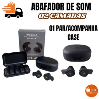 Abafador de Som Profissional 2 Camadas NRR 40dB - Protetor Auricular p/ Dormir, Estudar e Obras - Silêncio Absoluto em Oferta na Shopee