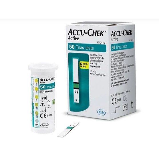 Tiras Accu Chek Active - caixa com 50 unidades em Oferta na Shopee