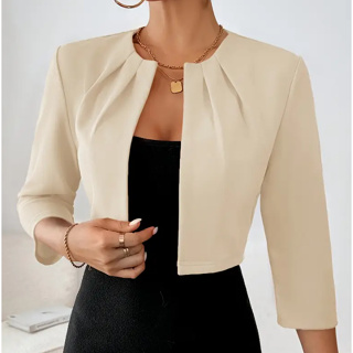 Blazer curto Casaqueto Blazer feminino alfaiataria em Oferta na Shopee