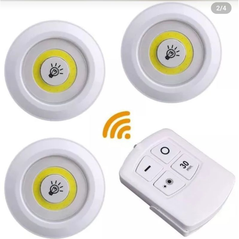 3 Luzes de LED com controle remoto a pronta entrega