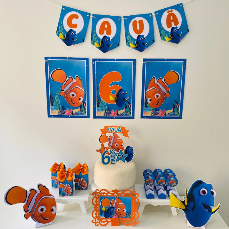 kit festa Procurando Nemo / Procurando o Nemo Personalizado | Só Bolinho | Mesversário | Aniversário / festa infantil