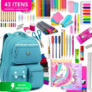 Kit Material Escolar Feminino Completo 43 / 42 Itens Volta As Aulas 2026 Menina em Oferta na Shopee